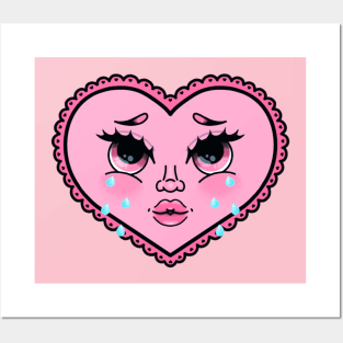 Crying Heart Tattoo Posters and Art